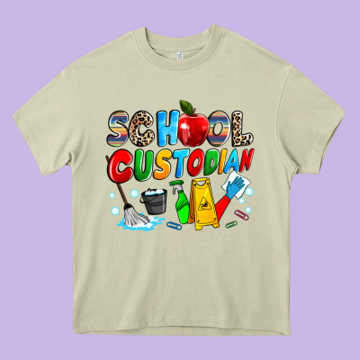 School Custodian Heavy Core Tee Designed By Nancycooperartshop