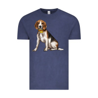 Vintage Denim beagle with overflow Vintage Tee - texasbilliewilder