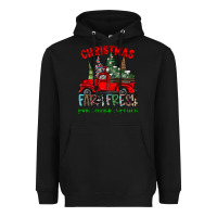 Black christmas tree farm truck Heavyweight Hoodie - CowhideDigitalArt