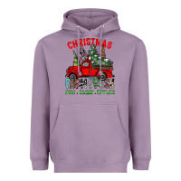 Lavender christmas tree farm truck Heavyweight Hoodie - CowhideDigitalArt