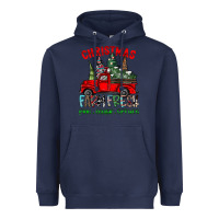 Navy christmas tree farm truck Heavyweight Hoodie - CowhideDigitalArt