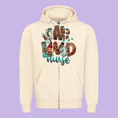 One Loved Nurse Zipper Hoodie Designed By Fadigitalartstudio