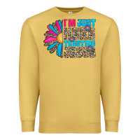 Antique Gold im just here trusting jesus Premium Sweatshirt - CowhideDigitalArt