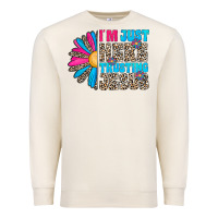 Sandshell im just here trusting jesus Premium Sweatshirt - CowhideDigitalArt