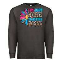 Smoke im just here trusting jesus Premium Sweatshirt - CowhideDigitalArt
