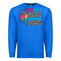 True Royal im just here trusting jesus Premium Sweatshirt - CowhideDigitalArt