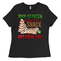 Black torn between lookin' like a snack and eatin' one bbs Ladies Tee - BundleAndBundleShop