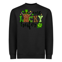 Black St. Patrick's Day One lucky Heifer Heavyweight Sweatshirt - OliviaCreatesArt