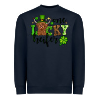 Navy St. Patrick's Day One lucky Heifer Heavyweight Sweatshirt - OliviaCreatesArt
