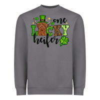 Storm St. Patrick's Day One lucky Heifer Heavyweight Sweatshirt - OliviaCreatesArt