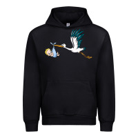 Black stork with baby boy Urban Hoodie - BarkalooDesign