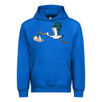 Cobalt stork with baby boy Urban Hoodie - BarkalooDesign