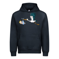 Stork With Baby Boy Urban Hoodie | Teevron