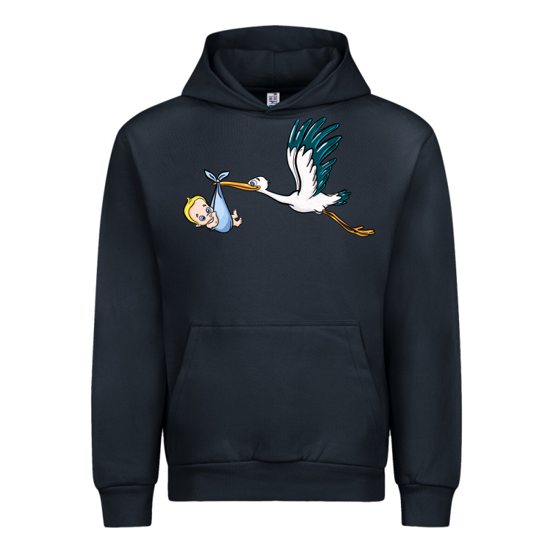 Stork With Baby Boy Urban Hoodie by BarkalooDesign | Teevron