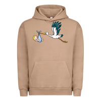 Pigment Burro stork with baby boy Urban Hoodie - BarkalooDesign