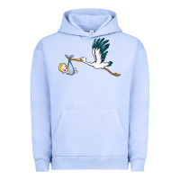 Pigment Grape Ice stork with baby boy Urban Hoodie - BarkalooDesign