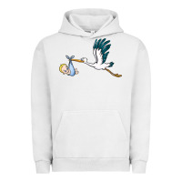 Pigment Lunar Rock stork with baby boy Urban Hoodie - BarkalooDesign
