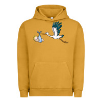 Pigment Peanut Butter stork with baby boy Urban Hoodie - BarkalooDesign