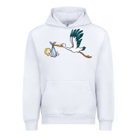 White stork with baby boy Urban Hoodie - BarkalooDesign
