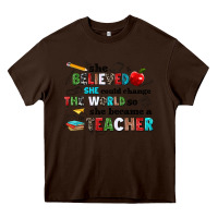 Chocolate Brown she believed she could change the world so she bec Heavy Core Tee - NancyCooperArtShop