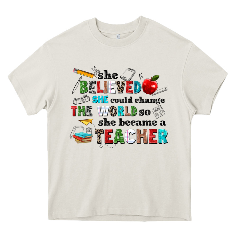 She Believed She Could Change The World So She Bec Heavy Core Tee by NancyCooperArtShop | Teevron