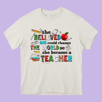 She Believed She Could Change The World So She Bec Heavy Core Tee Designed By Nancycooperartshop