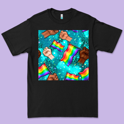 Pride Lgbtq Hands With Flag Seamless Pattern Premium Tee Designed By Bundleandbundleshop