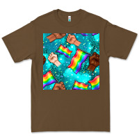 Cacao Pride lgbtq hands with flag seamless pattern Premium Tee - BundleAndBundleShop