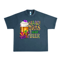 Midnight Navy Mardi Gras and beer Urban Heavy Tee - NancyCooperArtShop