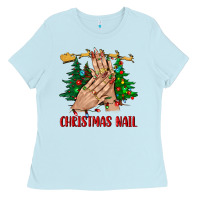 Baby Blue christmas nail bbs Ladies Tee - BundleAndBundleShop