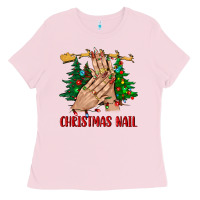 Bubblegum Pink christmas nail bbs Ladies Tee - BundleAndBundleShop