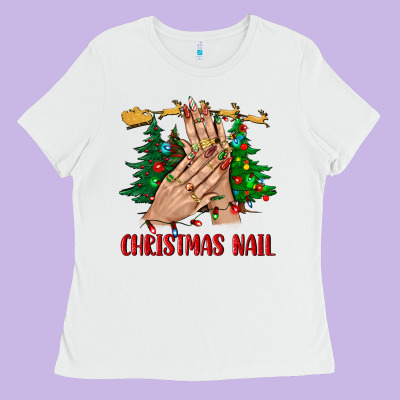 Christmas Nail Bbs Ladies Tee Designed By Bundleandbundleshop