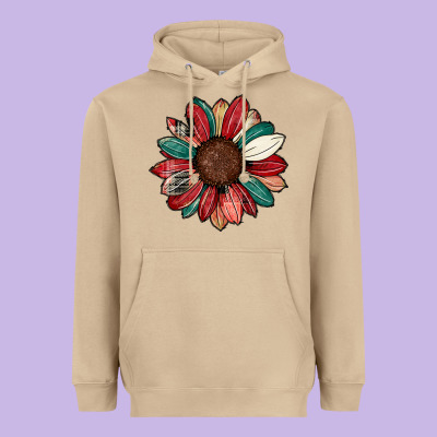Christmas Sunflower Heavyweight Hoodie Designed By Cowhidedigitalart