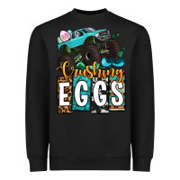 Black Easter Day Monster truck crushing eggs Heavyweight Sweatshirt - OliviaCreatesArt