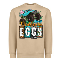 Mushroom Easter Day Monster truck crushing eggs Heavyweight Sweatshirt - OliviaCreatesArt