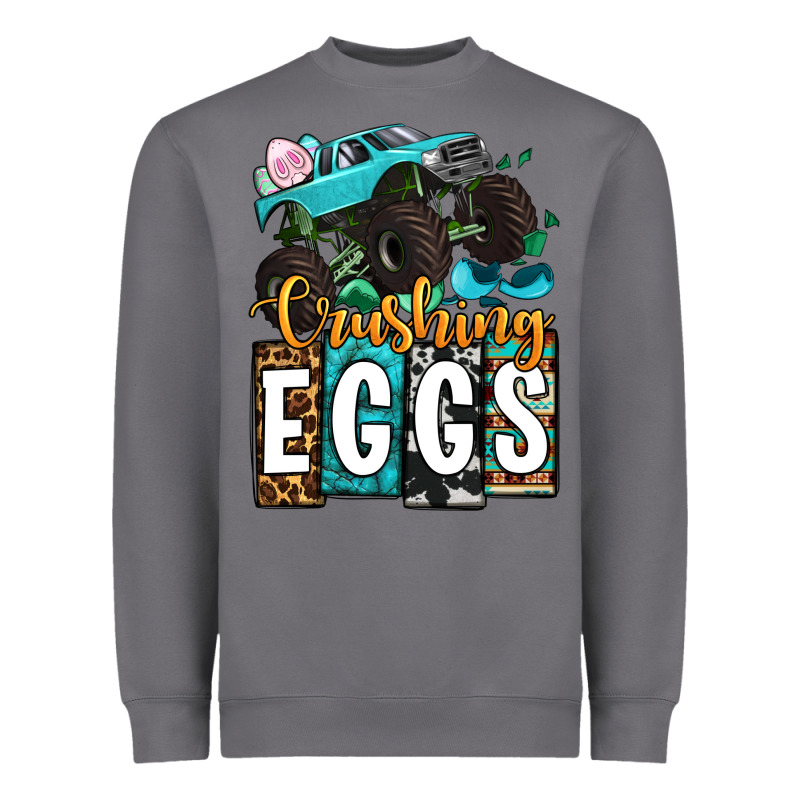 Easter Day Monster Truck Crushing Eggs Heavyweight Sweatshirt by OliviaCreatesArt | Teevron