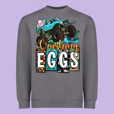 Easter Day Monster Truck Crushing Eggs Heavyweight Sweatshirt Designed By Oliviacreatesart