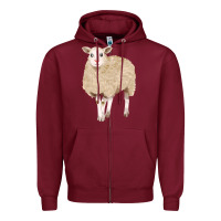 Burgundy sheep Zipper Hoodie - FaDigitalArtStudio