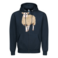 Navy sheep Zipper Hoodie - FaDigitalArtStudio