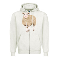 Oatmeal Heather sheep Zipper Hoodie - FaDigitalArtStudio