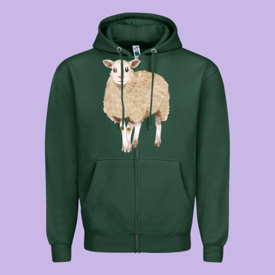 Sheep Zipper Hoodie Designed By Fadigitalartstudio