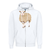 White sheep Zipper Hoodie - FaDigitalArtStudio