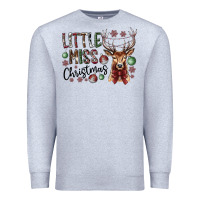 Heather Grey little miss christmas Premium Sweatshirt - CowhideDigitalArt
