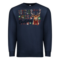 Navy little miss christmas Premium Sweatshirt - CowhideDigitalArt