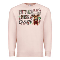 Pale Pink little miss christmas Premium Sweatshirt - CowhideDigitalArt
