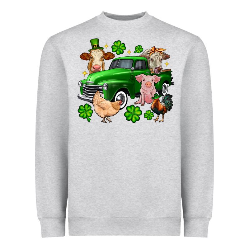 St. Patrick's Farm Animal Truck Heavyweight Sweatshirt by OliviaCreatesArt | Teevron