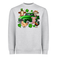 Heather Grey St. Patrick's farm animal truck Heavyweight Sweatshirt - OliviaCreatesArt