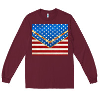 Burgundy glitter american flag Long Sleeve Tee - TumblerDesignByShophia