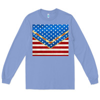 Colony Blue glitter american flag Long Sleeve Tee - TumblerDesignByShophia