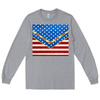 Heather Grey glitter american flag Long Sleeve Tee - TumblerDesignByShophia